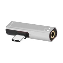 Professional USB C To 3.5Mm Music Adapter With Charging-Silver