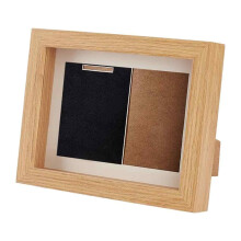 Medal and Photo Display Case, Elegant Single Medal and Photo Display Frame with Natural Wood Look, Premium MDF Build for Showcasing Personal Triumphs,