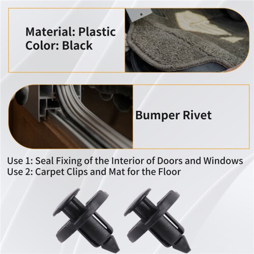 20 pcs Plastic Rivets for Clip Screw Type Fastener, Black 2