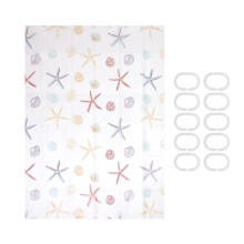120Cmx180Cm Modern Shower Curtain Starfish Partition Fresh Seaside Style Waterproof Peva Curtain For Bathroom Shower Room