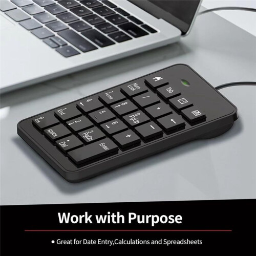 Wired Number Pad, USB 23 Key Numeric Keypad Financial Accounting Keyboard Office Accessories for Laptop, PC, Computer 1