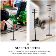 1Set Duurzaam Plastic Telefoonpaal Model Voor Miniatuur Tuinen
