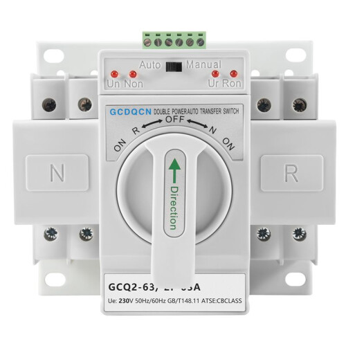 Dual Power Automatic Transfer  2P63A  Gear  Cb Class Ats Home Single Phase 220V