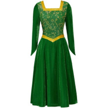 (L) Princess Fiona inspiriertes Damen Kostüm Grünes Samtkleid Rollenspiel Outfit