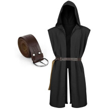 Gilet réglable de Style gothique victorien, 2 pièces,-Noir XXXL