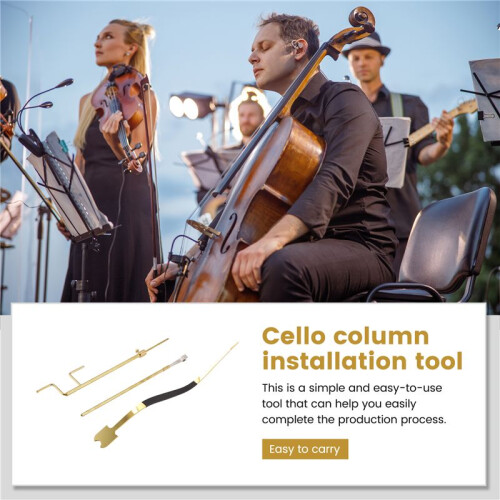 Cello Luthier Tools Kit Cello Sound Post Set Sound Post Installation Tool Cello Making Repair Tools Curved with Black 2
