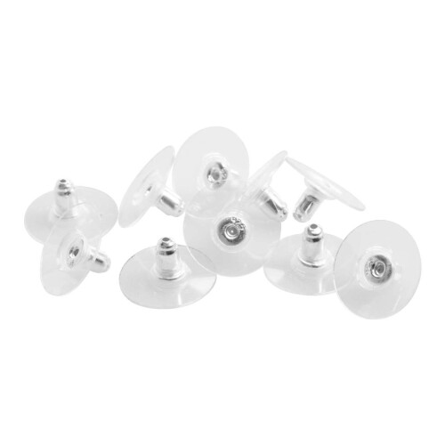 Sterling Silver And Plastic Ear Stud Back Pack of 10, 12mm
