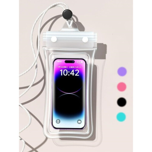 IPX8 Waterproof Floating Phone Pouch Touchscreen Dry Bag Diving Use White