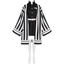 (XS) Damen Iguro Obanai inspiriertes Kostüm Uniform Set Party Outfit mit Umhang