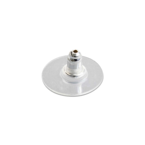 Sterling Silver And Plastic Ear Stud Back Pack of 10, 12mm 1