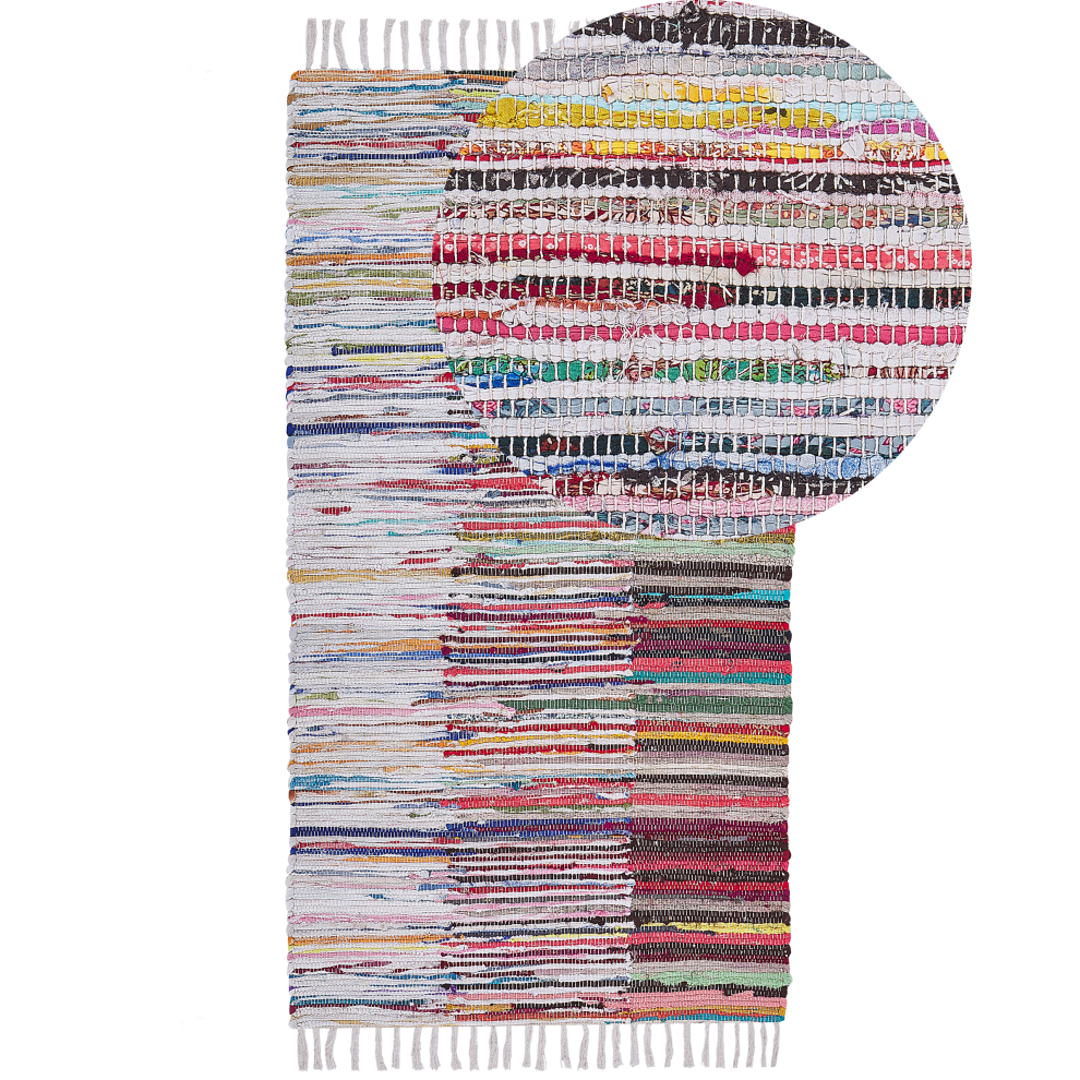 Beliani Rug Mersin Multicolour 80 X 150 Cm Cotton