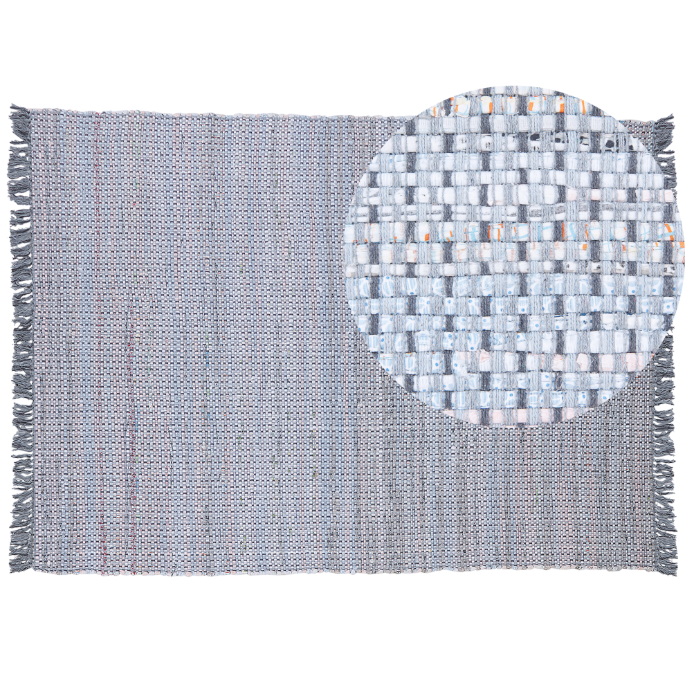 Beliani Rug Besni Grey 160 X 230 Cm Cotton
