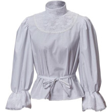 (S) Damen viktorianische Bluse Edwardian Stil Spitze Renaissance Kostüm Oberteil