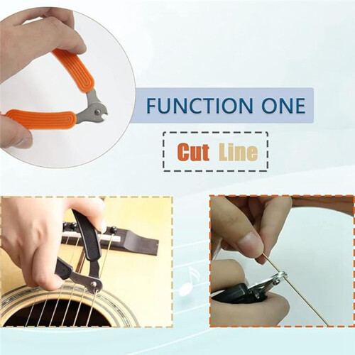 Guitar'S String Cutter and Winder Tool, Acoustic Guitar Bridge Pin Remover Puller, 3-In-1 Guitar String Replace Tool 2