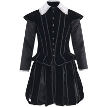 (XXL) Herren Tudor Renaissance Kostüm Mittelalter Adelsmann Outfit Schwarzer König Anzug