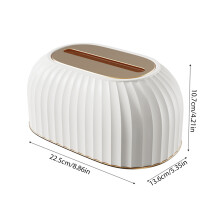 (Elegant White) Large Plastic Tissue Box Cover with Clip-on Base