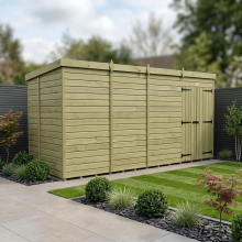 15 x 6 Pent Shed Tanalised (Double Door, No Windows)