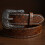 Adjustable Width Cowboy Belt Distressed Waist-Bronze 120cm 5