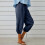 Women's Pants High Waist Drawstring  Bottom with-Light Gray S 6