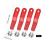 (Red 4 pcs) 4pc Fruit Corer Spoon Set - Melon, Grape Pit Remover Tool 4