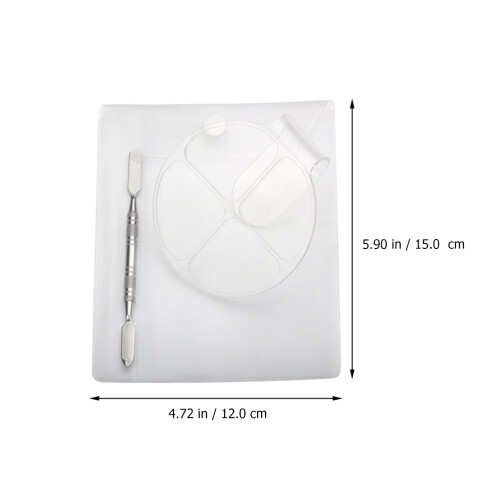 2Sets Multifunctioneel Manicure Palet Wit Acryl Met Ergonomische Ring 1