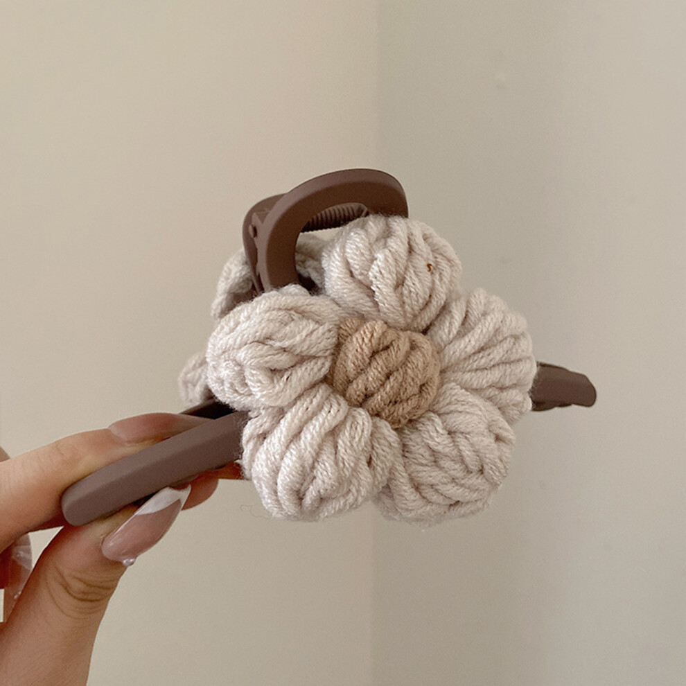 Creation-3C (Creamy White) Elegant Flower Hair Claw Clips For Women - 50 Char