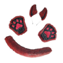 Fashionable Furry Head Accessory Elastic Strap Costume-Wine red