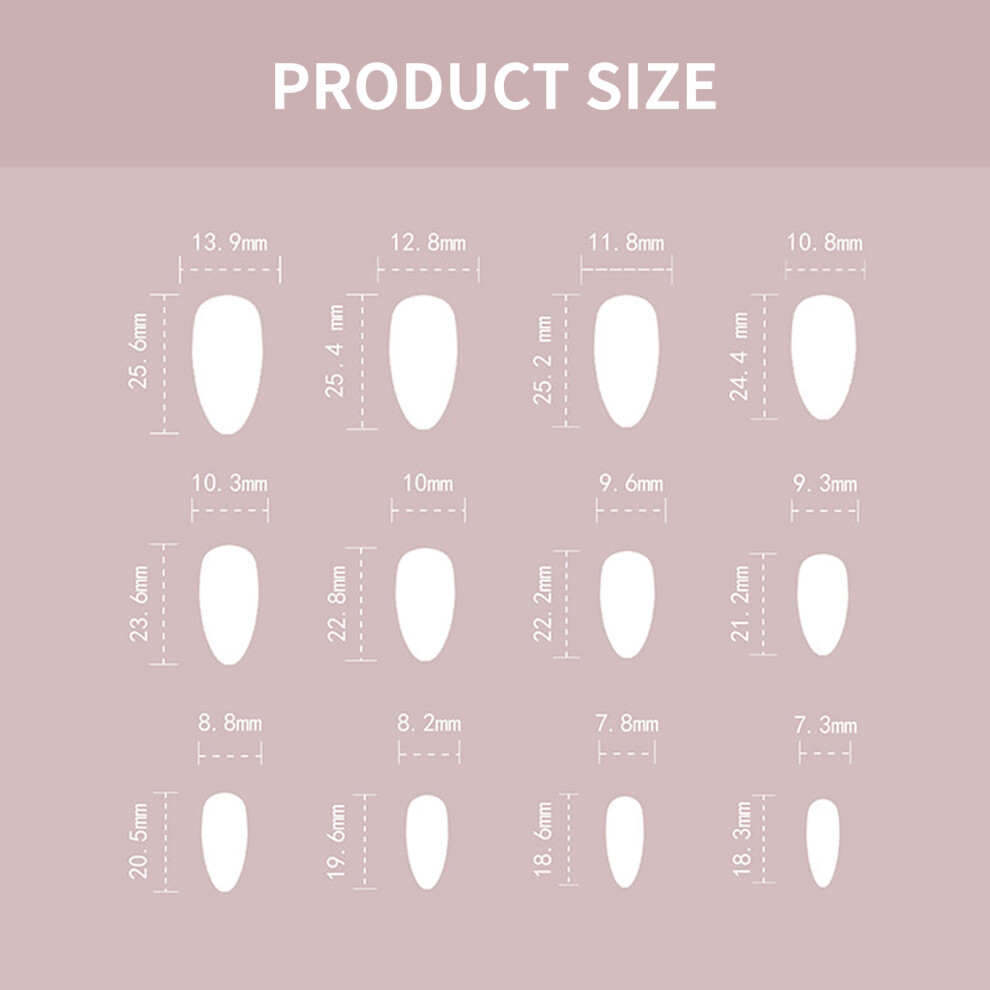 Phui-Pet-Supplies Glossy Almond Fake Nails - Party & Daily Wear
