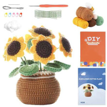 Crochet Yarn Sunflower Crochet Kit for Adults & Beginners, Crochet Accessories and Step-By-Step Manual(Sunflower)
