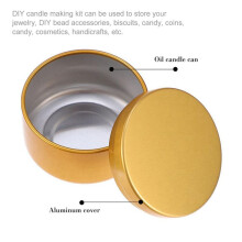 48 Pcs Candle Jar Decorative Labels Empty Storage Tins Candle Tin Can Candlestick Holders Round Tin Containers, B