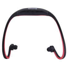 Compatibele BS19C Sport Bluetooth-hoofdtelefoon, stereo draadloze oordopjes met SD/TF-kaartsleuf, handsfree bellen en radiofunctie (kleur: rood): roo