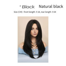 64cm European and American Simulation Wig Female Long Hair Center Parted Full  Set Long Hair Female Set  Wig,D