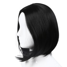 Women Hair Wigs Ladies Party Daily Natural Wave Dark Brown Side Parting & Short Front Human Hair Wigs