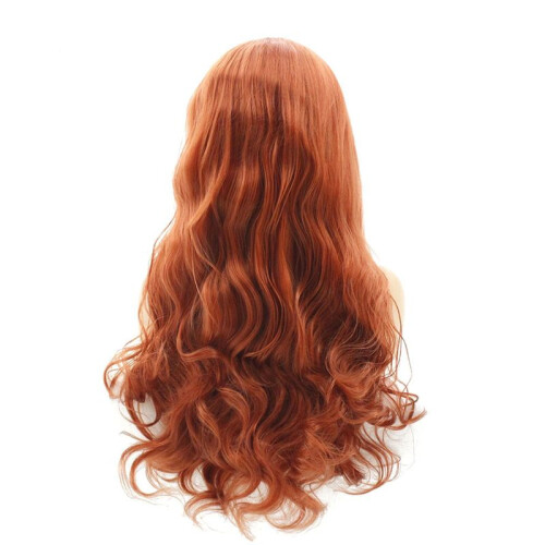 Peruca Dianteira de Renda de 24 Polegadas, Cabelo Humano Liso e Crespo, com Sensação de Cabelo Sintético, Peruca de Rolo Ondulado Longo Natural