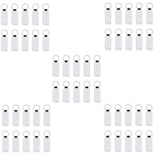 50Pcs Leather Keychain Blank Rectangle Keychain Sublimation Heat Transfer Keychain Kit Jewelry Making
