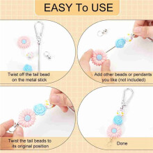 60Pcs Beadable Keychain Bars,Colorful Blank Bead Keychain Bulk Metal Beadable Keychain Bars for Crafts Pendant Jewelry B