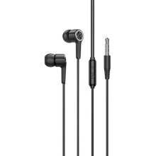 Cluasáin Sreangaithe Uilíocha HOCO M104 Boyi 3.5mm le Micreafón, Fad Cábla: 1.2m (Dubh): Bronntanas Iontas Dubh