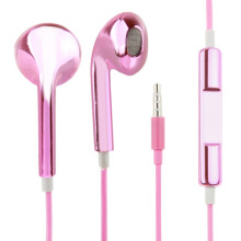3,5 mm stereo bedrade hoofdtelefoon met galvanische coating en afstandsbediening, compatibel met Android-telefoons/pc's/mp3-spelers/laptops (roze): r