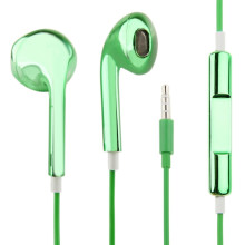 3,5 mm stereo bedrade hoofdtelefoon met galvanische coating en afstandsbediening, compatibel met Android-telefoons/pc's/mp3-spelers/laptops (groen):