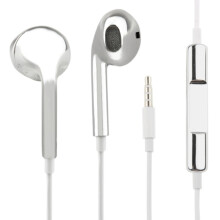 3,5 mm stereo bedrade hoofdtelefoon met galvanische coating en afstandsbediening, compatibel met Android-telefoons/pc's/mp3-spelers/laptops (zilver):