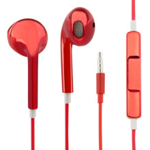 3,5 mm stereo bedrade hoofdtelefoon met galvanische coating en afstandsbediening, compatibel met Android-telefoons/pc's/mp3-spelers/laptops (rood): r