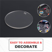 Acrylic Circle Keychain Blanks Clear Kit 120Pcs for Vinyl Project, Including Acrylic Disc Blanks, Tassels, Golden