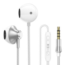 Cluasáin Steirió Saorláimhe PTM D31 le Micreafón atá comhoiriúnach le Fóin Samsung/Xiaomi (Airgead): Bronntanas Iontas Airgid