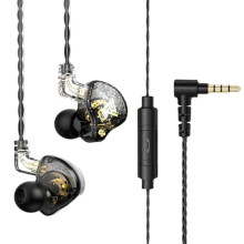Cluasáin In-Chluas Sreangaithe Comhoiriúnacha QKZ AK6 PRO HiFi le Micreafón, Deep Bass (Dubh): Bronntanas Iontas Dubh