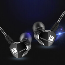 Cluasáin Chomhoiriúnacha QKZ F910 In-Ear le Tiománaí Dinimiciúil Déach le Dord Domhain (Dubh): dubh Bronntanas Iontas