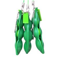 3 Pack Squeeze-a-Bean Puchi Puti Mugen Edamame Keychain Keyring Extrusion Bean Pea Soybean Toys Gift