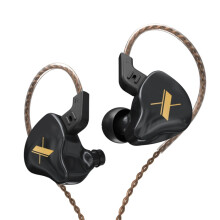 Compatibele KZ EDX Dynamic Driver Monitor-Grade HiFi In-Ear Bedrade Hoofdtelefoon (Standaardversie, Zwart): Geen microfoon als verrassingscadeau