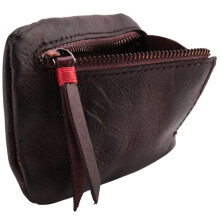 Vintage Men's Genuine Leather Coin Purse Card Case Holder Wallet Clutch Male Short Zipper Small Change Bag