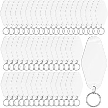 50 Pcs Motel Keychain Blank Hotel Keychain Sublimation Vintage Keychain Bulk for DIY Crafts Ornament C
