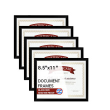 Diploma Frame Black 5 Pack, 8.5 X 11 Certificate Frame ,Picture Frames for Documents, Photos, Posters, Artworks